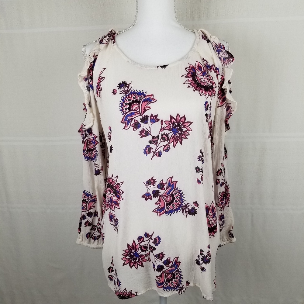 Old Navy Boho flowered cold shoulder tunic size L